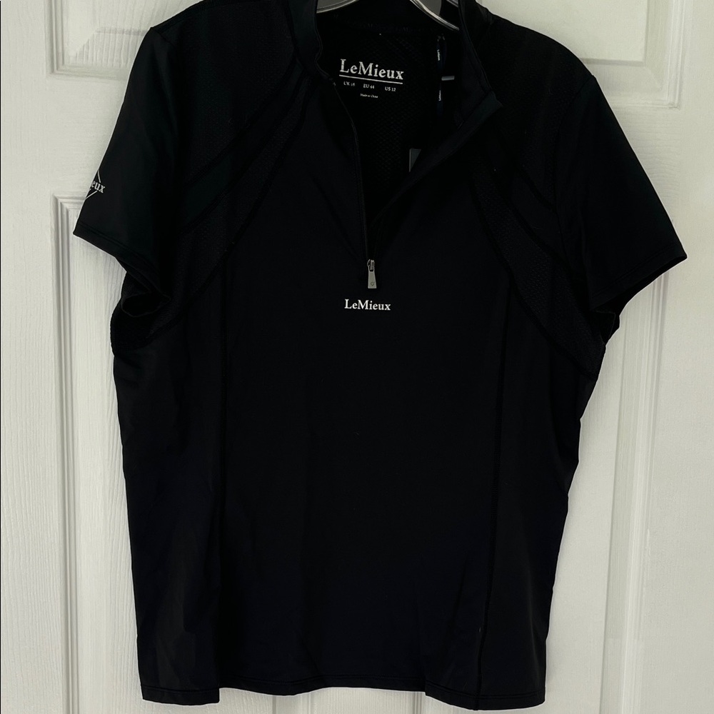 LeMieux black Mia Mesh short sleeved base layer.